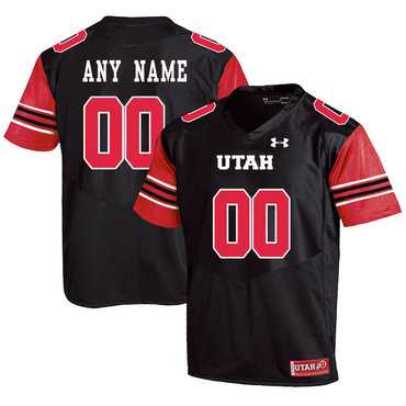 Men%27s Utah Utes Black Customized College Football Jersey